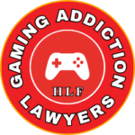 GAMING ADDICTION LAWYERS OF HLF logo featuring a video game controller